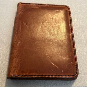 English Tan Dublin custom made large wallet / passport holder